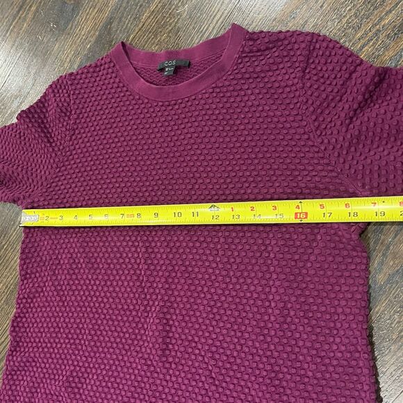 COS Sweater Women’s Medium Purple Crew Neck Textured Bubbles Long Sleeve - Picture 6 of 6
